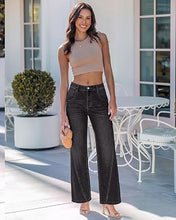 luvamia FleXclusive Wide Leg Jeans for Women High Waisted Stretch Denim Pants Side Seam Trendy, Stretchy, Baggy Straight Leg Jeans, 29.5 Inch Inseam, Angled Seam Detail, Country Concert, Western Outfits for Women