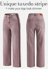 luvamia FleXclusive Straight Leg Jeans for Women High Waisted Tuxedo Stripe Denim Pants 29" Inseam, Stretchy Jean Pants, Tuxedo Stripe On The Side, Relaxed Fit Jeans With Design, 90s Style, Concert Outfits Women