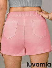 LUVAMIA Denim High Waisted Shorts Skort Stretch Asymmetrical Wrap Skirt