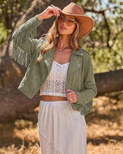 luvamia Fringe Jackets For Women Trendy Cropped Faux Suede Jacket Women Faux Leather Fall Jackets For Women, Full Lining, Zip Up, Tassel Cowgirl Jacket, Country Concert, Western Outfit For Women