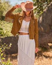 luvamia Fringe Jackets For Women Trendy Cropped Faux Suede Jacket Women Faux Leather Fall Jackets For Women, Full Lining, Zip Up, Tassel Cowgirl Jacket, Country Concert, Western Outfit For Women