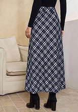 luvamia Plaid Maxi Skirts for Women Trendy A-Line Long Skirt with Side Slit Vintage Plaid Pattern, Back Elastic Waist, Flattering A-Line, High Waisted Skirts, Ankle-Length, Fall Outfits, Holiday Party
