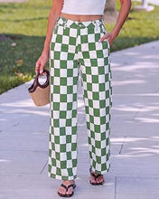 luvamia Checkered Pants Women High Rise Cinch-Waist Stretchy Wide Leg Jeans Adjustable Waist, Patterned Pants for Women, Baggy Jeans Y2K, Checkerboard Print, Alternative Clothes