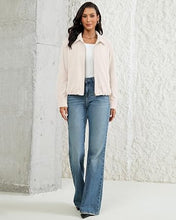 luvamia Faux Suede Jackets for Women Oversized Fall Coats Cropped Outerwear Zip Up, Long Sleeve, Slash Pockets, Modern Western Boho, Lapel Collar, Oversized Bomber Jacket, Drop Shoulder, Gathered Hem