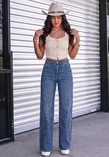 luvamia FleXclusive Rhinestone Jeans High Waisted Stretch Glitter Womens Wide Leg Jeans Glittering Rhinestone Embellished Jeans, 29.5" Inseam, Trendy Wide Leg Sparkly Jeans, Party, Night Out, Going Out Outfits