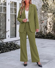 luvamia Pant Suits for Women 2 Piece Sets Business Casual Bootcut Pants Set Buttons Breasted Suit Jackets, High Waisted Bootcut Pants, 29" Inseam, Professional Office Pantsuits, Fall Teacher Outfits