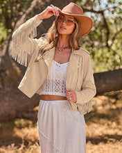 luvamia Fringe Jackets For Women Trendy Cropped Faux Suede Jacket Women Faux Leather Fall Jackets For Women, Full Lining, Zip Up, Tassel Cowgirl Jacket, Country Concert, Western Outfit For Women