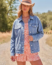 luvamia Jean Jacket Women Button Down Long Sleeve Oversized Denim Jackets Casual Jackets for Women Trendy, 2 Functional Side Pockets, No Stretch, Western Fall Outfits, Country Concert Outfits