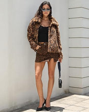 luvamia Women's Leopard Print Faux Fur Jackets Fluffy Furry Winter Coats Cheetah Animal Print Jackets, Oversized, Lapel, Snap Button, Inner Lining, Furry Winter Coats with Pockets, Western Outfits
