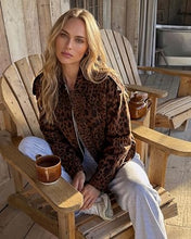 luvamia Faux Suede Leopard Jackets for Women Oversized Zip Up Bomber Coats Cheetah Animal Print Fall Jackets, Snap-Button Shoulder Tabs, Inner Lining, 2026 Trendy Fall Winter Coats, Western Outfits