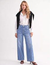 luvamia FleXclusive Wide Leg Jeans for Women High Waisted Stretch Denim Pants Side Seam Trendy, Stretchy, Baggy Straight Leg Jeans, 29.5 Inch Inseam, Angled Seam Detail, Country Concert, Western Outfits for Women