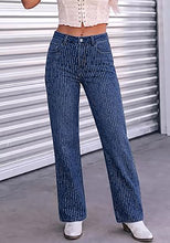 luvamia FleXclusive Rhinestone Jeans High Waisted Stretch Glitter Womens Wide Leg Jeans Glittering Rhinestone Embellished Jeans, 29.5" Inseam, Trendy Wide Leg Sparkly Jeans, Party, Night Out, Going Out Outfits