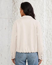 luvamia Faux Suede Jackets for Women Oversized Fall Coats Cropped Outerwear Zip Up, Long Sleeve, Slash Pockets, Modern Western Boho, Lapel Collar, Oversized Bomber Jacket, Drop Shoulder, Gathered Hem