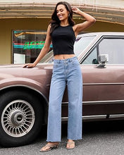 luvamia FleXclusive Wide Leg Jeans for Women High Waisted Stretchy Denim Pants Raw Hem Wide Leg Jeans, 90s Baggy Straight, High Rise, Stretch, 29.5 Inch Inseam, Button Front, Raw Hem, Western Outfit for Women