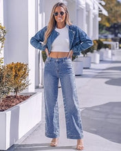 luvamia FleXclusive Wide Leg Rhinestone Jeans for Women High Waist Stretchy Denim Pants Sparkly Bling Jeans, Rhinestone Embellished, Baggy Straight Leg, 29.5" Inch Inseam, Trendy, Party, Night Out, Concert Outfits