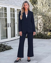 luvamia Pant Suits for Women 2 Piece Sets Business Casual Bootcut Pants Set Buttons Breasted Suit Jackets, High Waisted Bootcut Pants, 29" Inseam, Professional Office Pantsuits, Fall Teacher Outfits