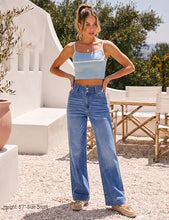 luvamia FleXcLusive Wide Leg Jeans for Women Trendy High Waisted Stretchy Denim Pants Wide Leg Pants, High Rise, 29.5" Inseam, 90s, Baggy Straight Leg Jeans, Stretch, Button Front, Western Denim Outfit for Women