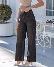 luvamia FleXclusive Wide Leg Jeans for Women High Waisted Stretch Denim Pants Side Seam Trendy, Stretchy, Baggy Straight Leg Jeans, 29.5 Inch Inseam, Angled Seam Detail, Country Concert, Western Outfits for Women