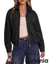 luvamia Faux Suede Jackets for Women Oversized Fall Coats Cropped Outerwear Zip Up, Long Sleeve, Slash Pockets, Modern Western Boho, Lapel Collar, Oversized Bomber Jacket, Drop Shoulder, Gathered Hem