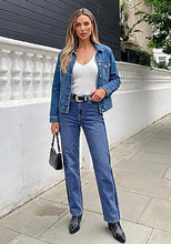 luvamia FleXclusive Straight Leg Jeans for Women High Waisted Tuxedo Stripe Denim Pants 29" Inseam, Stretchy Jean Pants, Tuxedo Stripe On The Side, Relaxed Fit Jeans With Design, 90s Style, Concert Outfits Women