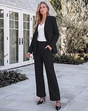 luvamia Pant Suits for Women 2 Piece Sets Business Casual Bootcut Pants Set Buttons Breasted Suit Jackets, High Waisted Bootcut Pants, 29" Inseam, Professional Office Pantsuits, Fall Teacher Outfits