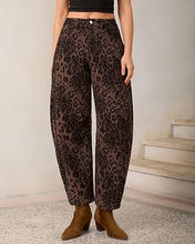 luvamia FleXcLusive Barrel Jeans Women High Waisted Baggy Leopard Cheetah Denim Pants Wide Leg Jeans for Women Trendy Stretchy, Ankle Length, Front Seam, Loose Fit, 27.5 Inch Inseam, Country Concert Outfits