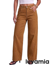 luvamia FleXclusive Wide Leg Jeans for Women High Waisted Stretch Denim Pants Side Seam Trendy, Stretchy, Baggy Straight Leg Jeans, 29.5 Inch Inseam, Angled Seam Detail, Country Concert, Western Outfits for Women