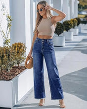 luvamia FleXclusive Wide Leg Jeans for Women High Waisted Stretchy Denim Pants Raw Hem Wide Leg Jeans, 90s Baggy Straight, High Rise, Stretch, 29.5 Inch Inseam, Button Front, Raw Hem, Western Outfit for Women