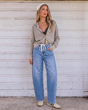 luvamia FleXclusive Barrel Jeans Women Trendy Baggy High Waisted Drawstring Denim Pants Barrel Wide Leg Pants, 27.5" Inseam, Baggy Jeans, Stretchy, Ankle Length, Drawstring Adjustable Waist, Casual Denim Outfits