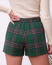 luvamia Plaid Skorts for Woman High Waist Mini Wrap Skort Skirt with Shorts Faux Wrap, Side Zipper, Elastic Waist Back, Trendy Plaid Pattern, Fall Skirts With Shorts Underneath, Asymmetrical Design