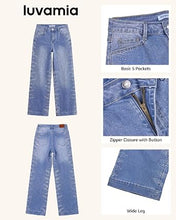 luvamia FleXclusive Wide Leg Rhinestone Jeans for Women High Waist Stretchy Denim Pants Sparkly Bling Jeans, Rhinestone Embellished, Baggy Straight Leg, 29.5" Inch Inseam, Trendy, Party, Night Out, Concert Outfits