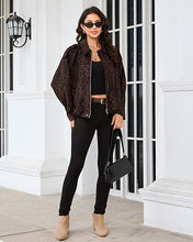 luvamia Faux Suede Leopard Jackets for Women Oversized Zip Up Bomber Coats Cheetah Animal Print Fall Jackets, Snap-Button Shoulder Tabs, Inner Lining, 2026 Trendy Fall Winter Coats, Western Outfits
