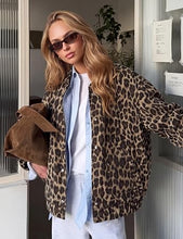 luvamia Women Leopard Print Bomber Jacket Oversized Wool Blend Fall Outfits Brushed, Cheetah, Animal Print Jackets, Stand Collar, Snap Button, Elastic Hem, Winter Coats with Pockets, Western Outfits