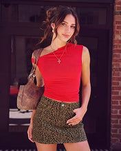 luvamia Leopard Cheetah Print Mini Skirts for Woman Trendy Cute Short Skirt Trendy Animal Print, 90s, Fall Mini Skirt, High Waist, Stretchy, Cute Western Short Skirts, Country Concert Outfits for Women