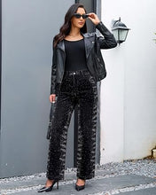luvamia FleXclusive Wide Leg Rhinestone Jeans for Women High Waist Stretchy Denim Pants Sparkly Bling Jeans, Rhinestone Embellished, Baggy Straight Leg, 29.5" Inch Inseam, Trendy, Party, Night Out, Concert Outfits