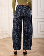luvamia FleXcLusive Barrel Jeans Women High Waisted Baggy Leopard Cheetah Denim Pants Wide Leg Jeans for Women Trendy Stretchy, Ankle Length, Front Seam, Loose Fit, 27.5 Inch Inseam, Country Concert Outfits