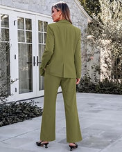 luvamia Pant Suits for Women 2 Piece Sets Business Casual Bootcut Pants Set Buttons Breasted Suit Jackets, High Waisted Bootcut Pants, 29" Inseam, Professional Office Pantsuits, Fall Teacher Outfits