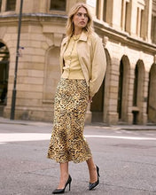 luvamia Women Satin Skirt Leopard Print Maxi Long Stretchy Elastic Skirts Cheetah Animal Print, Bias Cut Skirt, A-Line, High Waisted, Flowy Long Slip Skirts, Elastic Waistband, Fall Outfits for Women