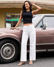 luvamia FleXclusive Wide Leg Jeans for Women High Waisted Stretchy Denim Pants Raw Hem Wide Leg Jeans, 90s Baggy Straight, High Rise, Stretch, 29.5 Inch Inseam, Button Front, Raw Hem, Western Outfit for Women