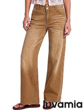 luvamia FleXcLusive Wide Leg Jeans for Women Trendy High Waisted Stretchy Denim Pants Wide Leg Pants, High Rise, 29.5" Inseam, 90s, Baggy Straight Leg Jeans, Stretch, Button Front, Western Denim Outfit for Women