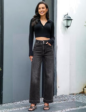 luvamia FleXcLusive Wide Leg Jeans for Women Trendy High Waisted Stretchy Denim Pants Wide Leg Pants, High Rise, 29.5" Inseam, 90s, Baggy Straight Leg Jeans, Stretch, Button Front, Western Denim Outfit for Women