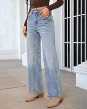 luvamia FleXcLusive Wide Leg Jeans for Women High Waisted Leopard Patchwork Denim Pants Stretchy, Baggy Straight Leg, 29.5" Inseam, Leopard Trimmed Waist & Front Pockets, Cheetah Print Back Pockets, Western Outfit
