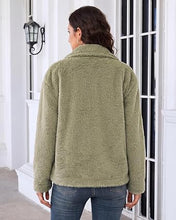 luvamia Faux Fur Jackets for Women Fall Coats Oversized Winter Outerwears Short Pile Surface, Side Pockets, Wide Lapel Collar, Dropped Shoulder, Fall Winter Layering, Snap Button Closure, Open Front