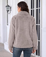 luvamia Faux Fur Jackets for Women Fall Coats Oversized Winter Outerwears Short Pile Surface, Side Pockets, Wide Lapel Collar, Dropped Shoulder, Fall Winter Layering, Snap Button Closure, Open Front