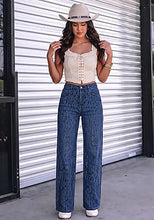 luvamia FleXclusive Rhinestone Jeans High Waisted Stretch Glitter Womens Wide Leg Jeans Glittering Rhinestone Embellished Jeans, 29.5" Inseam, Trendy Wide Leg Sparkly Jeans, Party, Night Out, Going Out Outfits