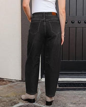 luvamia FleXclusive Barrel Jeans Women Trendy Baggy High Waisted Drawstring Denim Pants Barrel Wide Leg Pants, 27.5" Inseam, Baggy Jeans, Stretchy, Ankle Length, Drawstring Adjustable Waist, Casual Denim Outfits