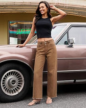 luvamia FleXclusive Wide Leg Jeans for Women High Waisted Stretchy Denim Pants Raw Hem Wide Leg Jeans, 90s Baggy Straight, High Rise, Stretch, 29.5 Inch Inseam, Button Front, Raw Hem, Western Outfit for Women