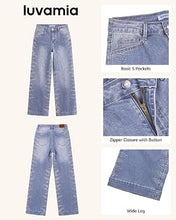 luvamia FleXclusive Wide Leg Rhinestone Jeans for Women High Waist Stretchy Denim Pants Sparkly Bling Jeans, Rhinestone Embellished, Baggy Straight Leg, 29.5" Inch Inseam, Trendy, Party, Night Out, Concert Outfits