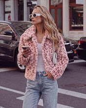 luvamia Women's Leopard Print Faux Fur Jackets Fluffy Furry Winter Coats Cheetah Animal Print Jackets, Oversized, Lapel, Snap Button, Inner Lining, Furry Winter Coats with Pockets, Western Outfits