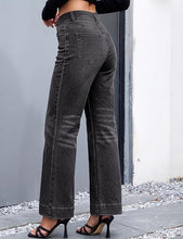 luvamia FleXcLusive Wide Leg Jeans for Women Trendy High Waisted Stretchy Denim Pants Wide Leg Pants, High Rise, 29.5" Inseam, 90s, Baggy Straight Leg Jeans, Stretch, Button Front, Western Denim Outfit for Women